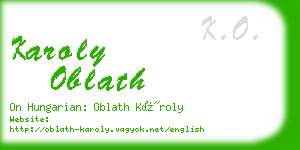 karoly oblath business card